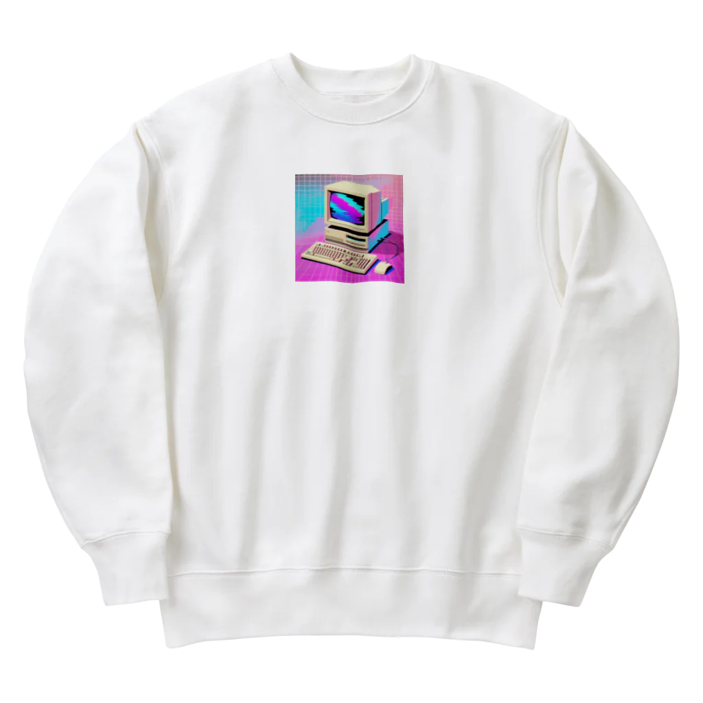 ワンダーワールド・ワンストップの懐かしい90年代のコンピューター Heavyweight Crew Neck Sweatshirt