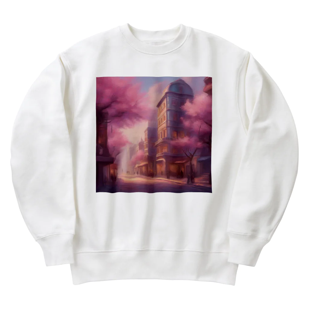 hanabi871の街 Heavyweight Crew Neck Sweatshirt