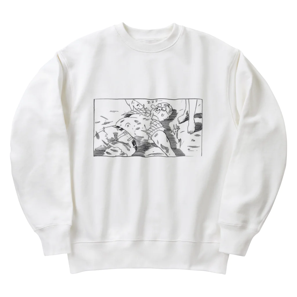 ザビエラー長谷川の戦いの後のおじさん Heavyweight Crew Neck Sweatshirt