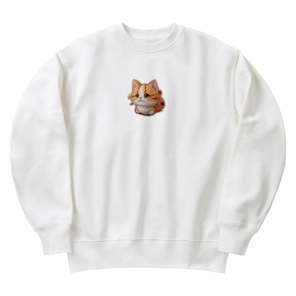 Auraのまん丸猫ちゃん Heavyweight Crew Neck Sweatshirt