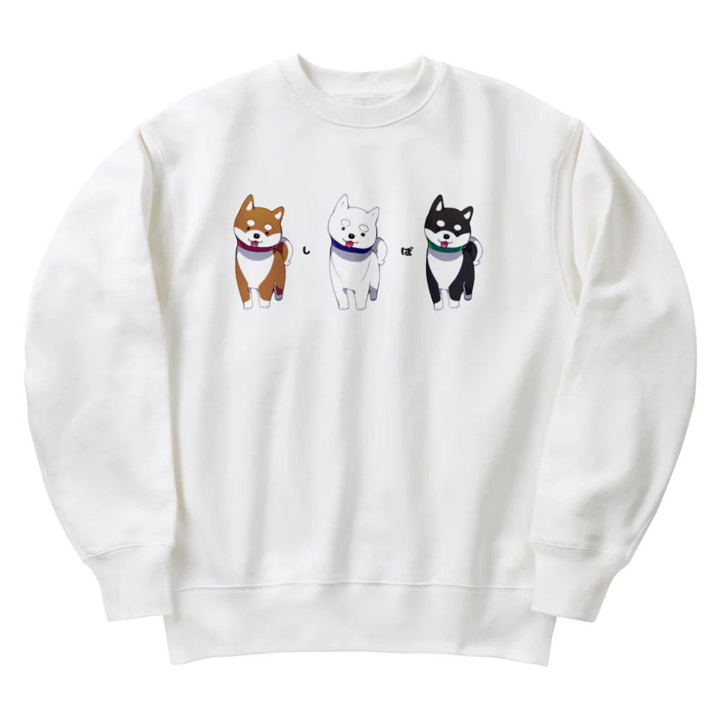 リキの3色柴犬 Heavyweight Crew Neck Sweatshirt