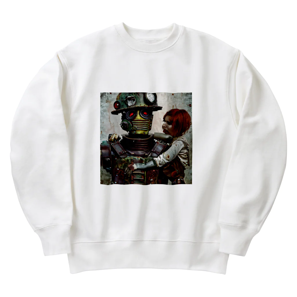 ゾウのロボットと少女 Heavyweight Crew Neck Sweatshirt