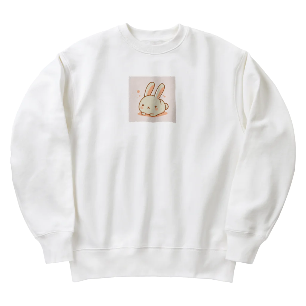 SAKIのウサギのシンプルで可愛いカラーイラスト Heavyweight Crew Neck Sweatshirt