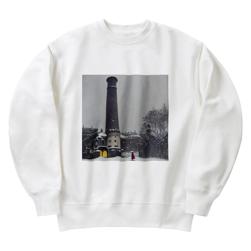 ゾウの塔と少女 Heavyweight Crew Neck Sweatshirt