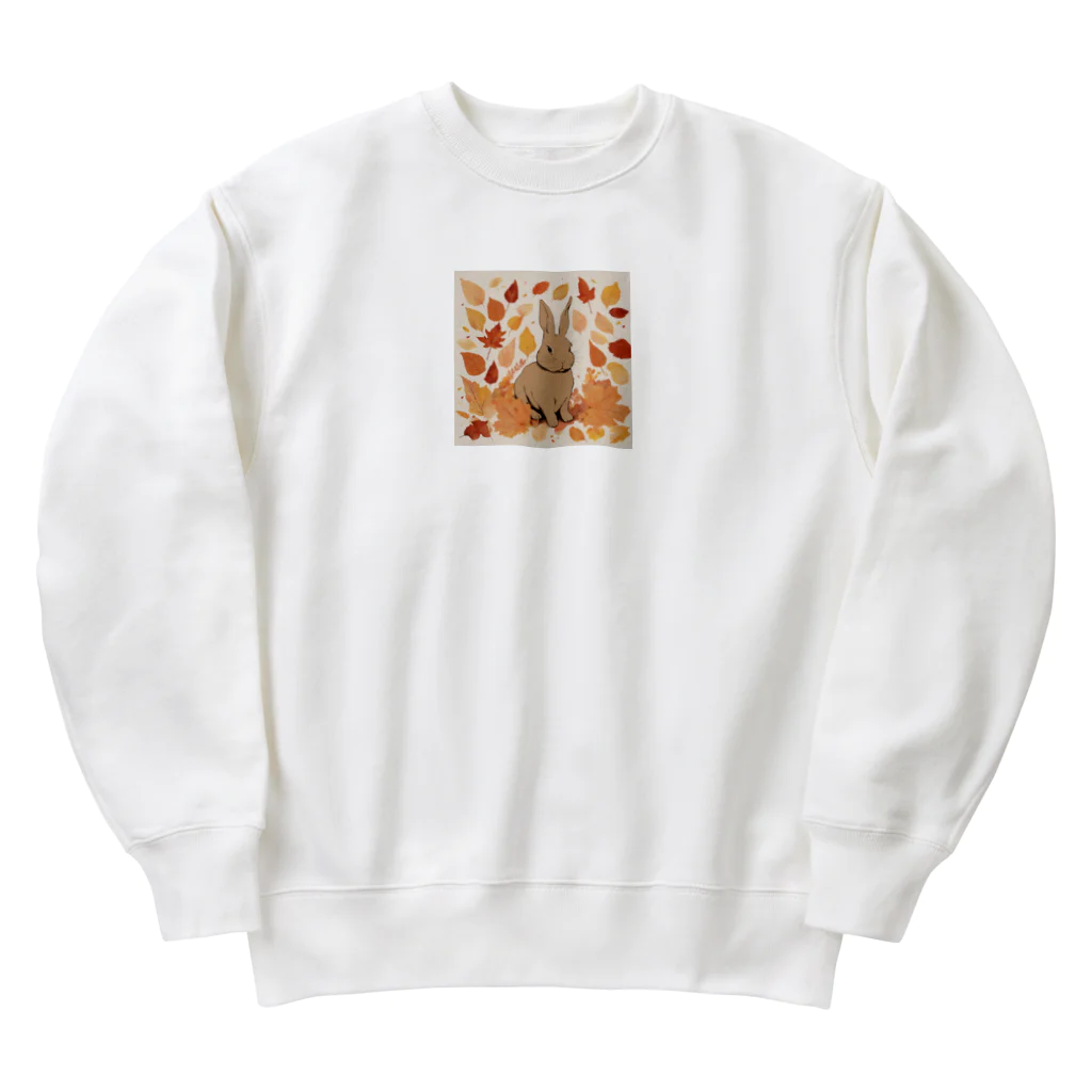 mojaの紅葉とうさぎ🐰 Heavyweight Crew Neck Sweatshirt