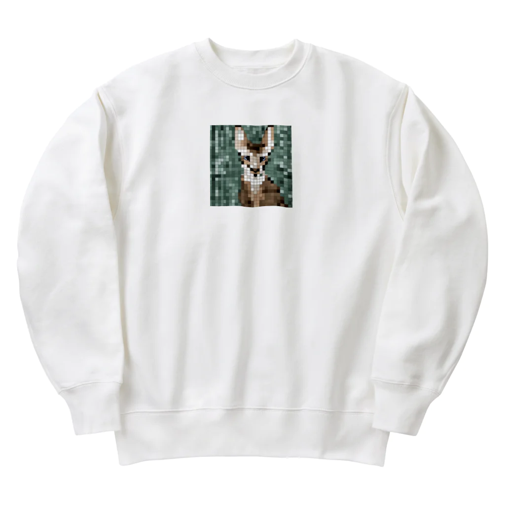 kindonesiaのドット絵のヒマラヤンキャット Heavyweight Crew Neck Sweatshirt