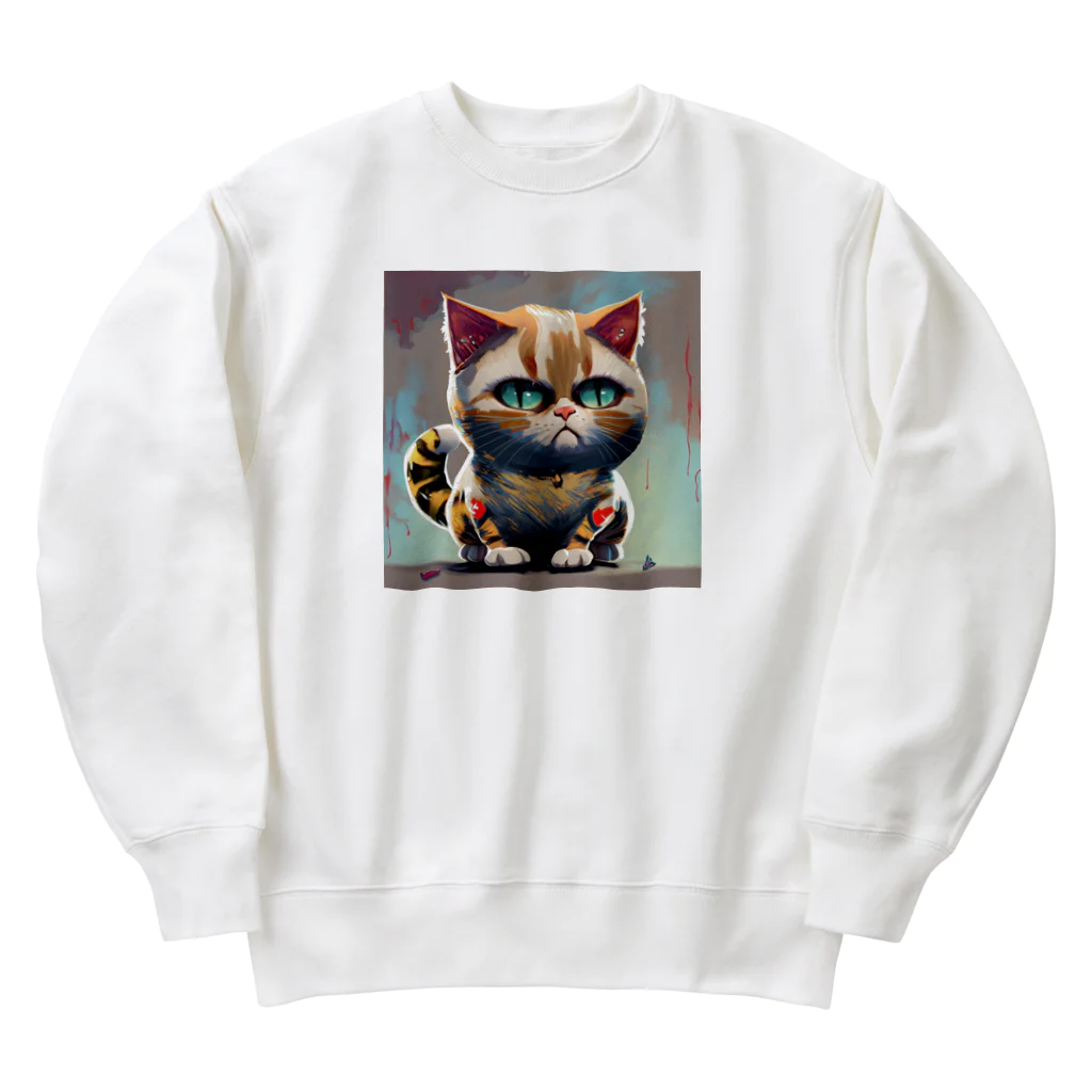 burusukaruの猫のタイガーくん Heavyweight Crew Neck Sweatshirt