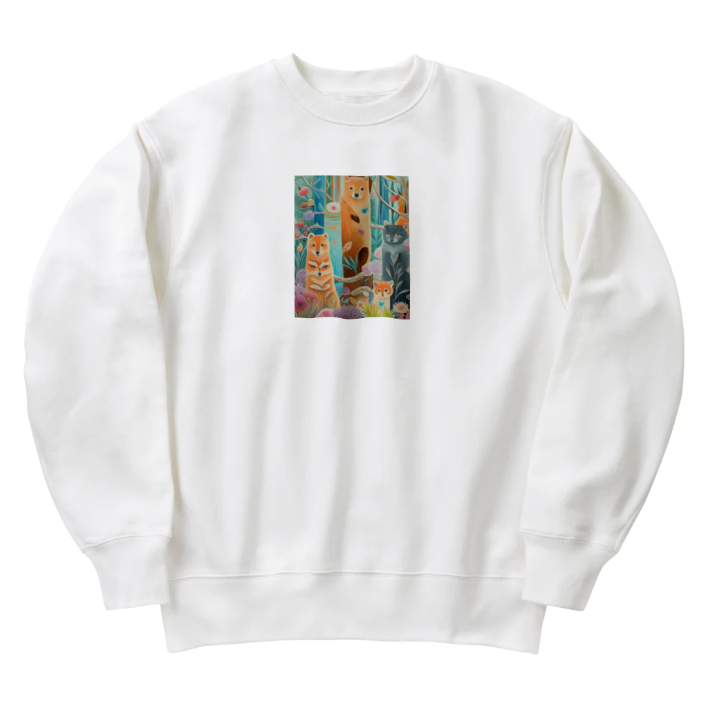 soramame1119の森の中の世界 Heavyweight Crew Neck Sweatshirt