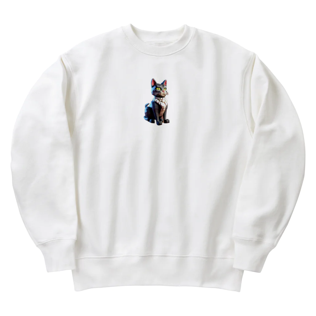 どどめの3D猫 Heavyweight Crew Neck Sweatshirt