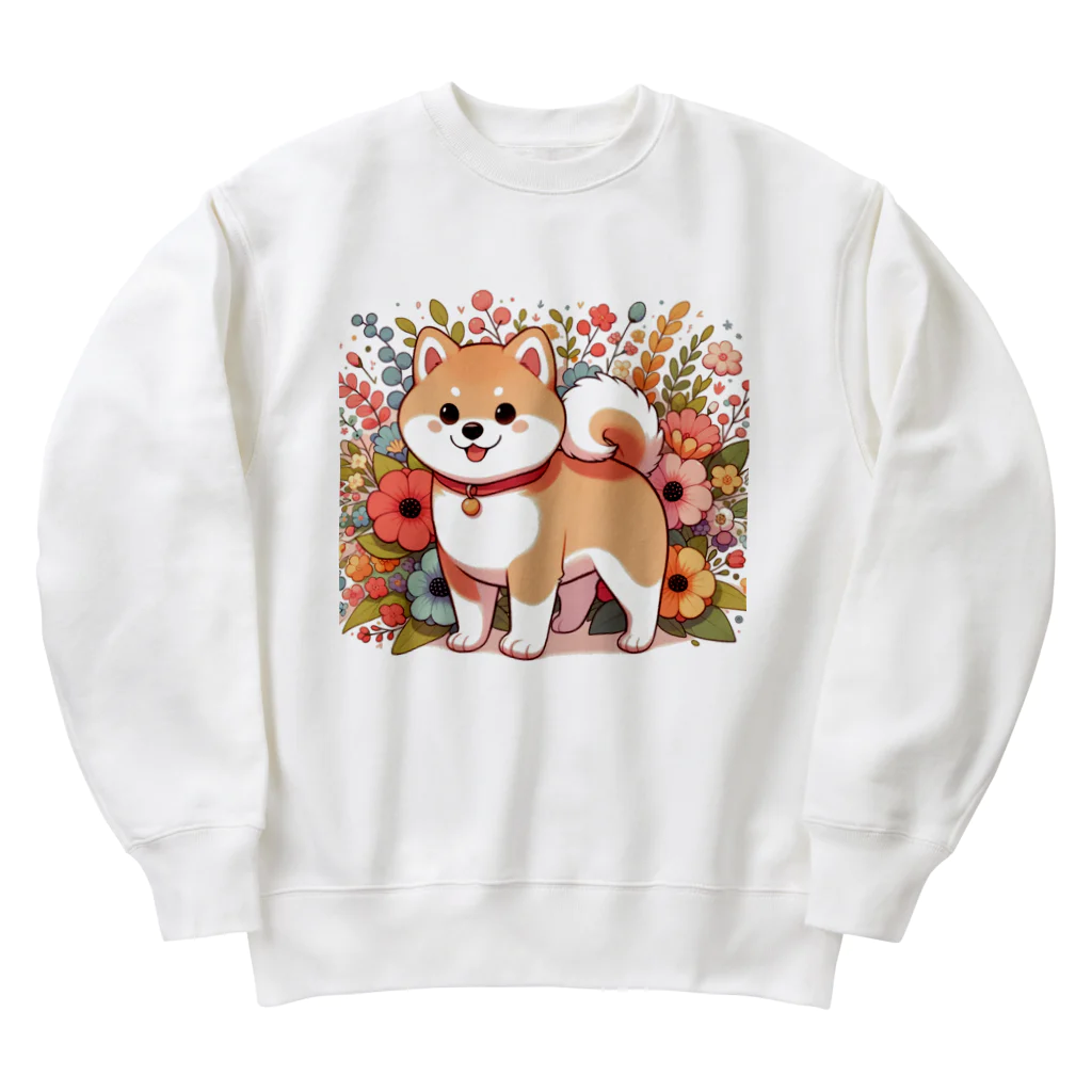 uyuyoshieの可愛い柴犬 Heavyweight Crew Neck Sweatshirt