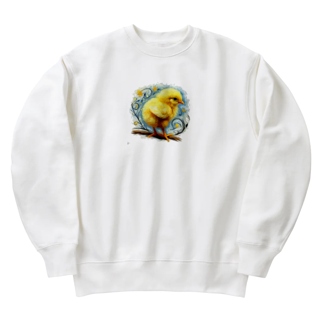 yukikinoの星とかわいいひよこちゃん Heavyweight Crew Neck Sweatshirt