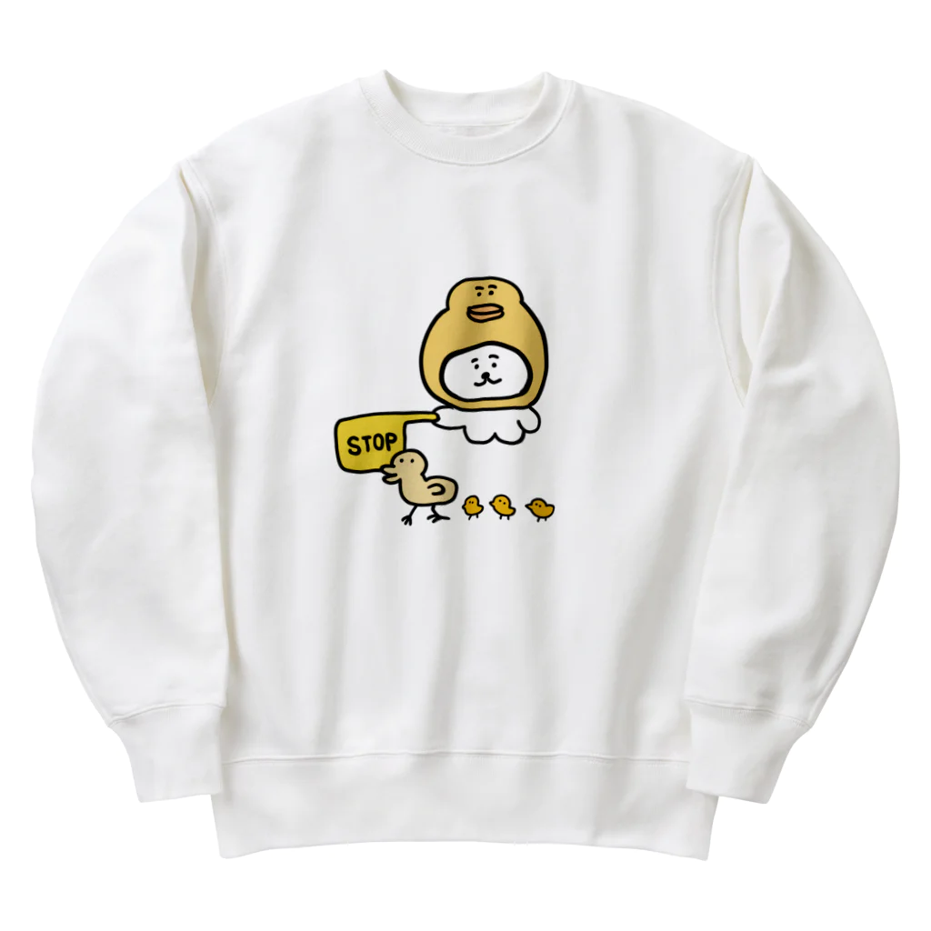 けちゃっぷごはんのお店の見守るねこ Heavyweight Crew Neck Sweatshirt