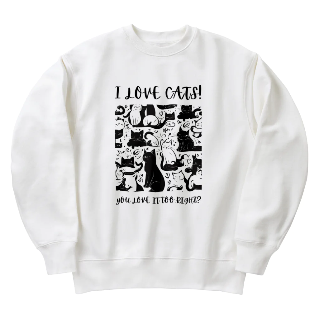 kazu_gの私は猫が好き!（淡色用） Heavyweight Crew Neck Sweatshirt