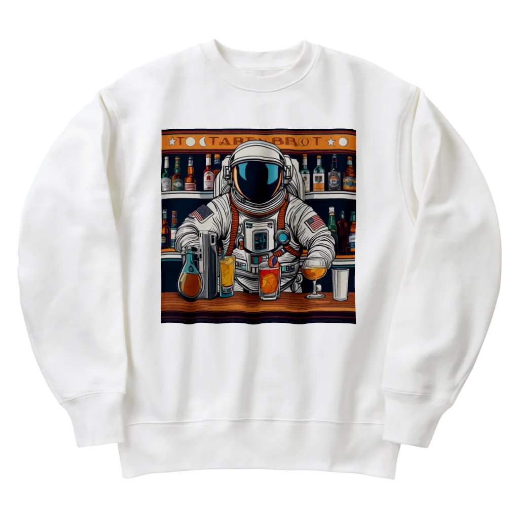 宇宙開発デザイン科の宇宙飛行士のバーテンダー Heavyweight Crew Neck Sweatshirt