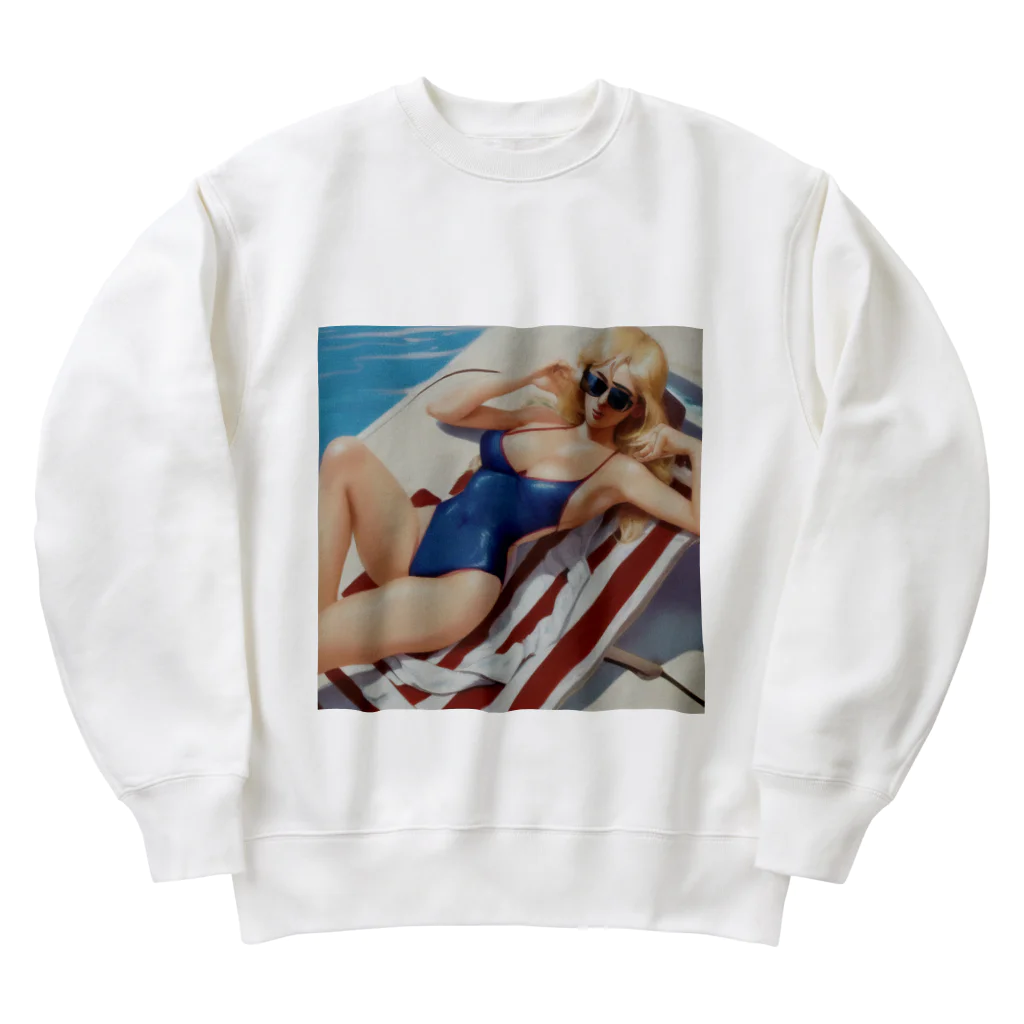 dogs2023のレトロタッチ「ブロンドの美女」 Heavyweight Crew Neck Sweatshirt