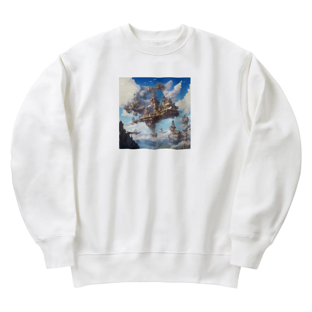 SetsunaAIの空に浮かぶ島のファンタジーグッズ Heavyweight Crew Neck Sweatshirt