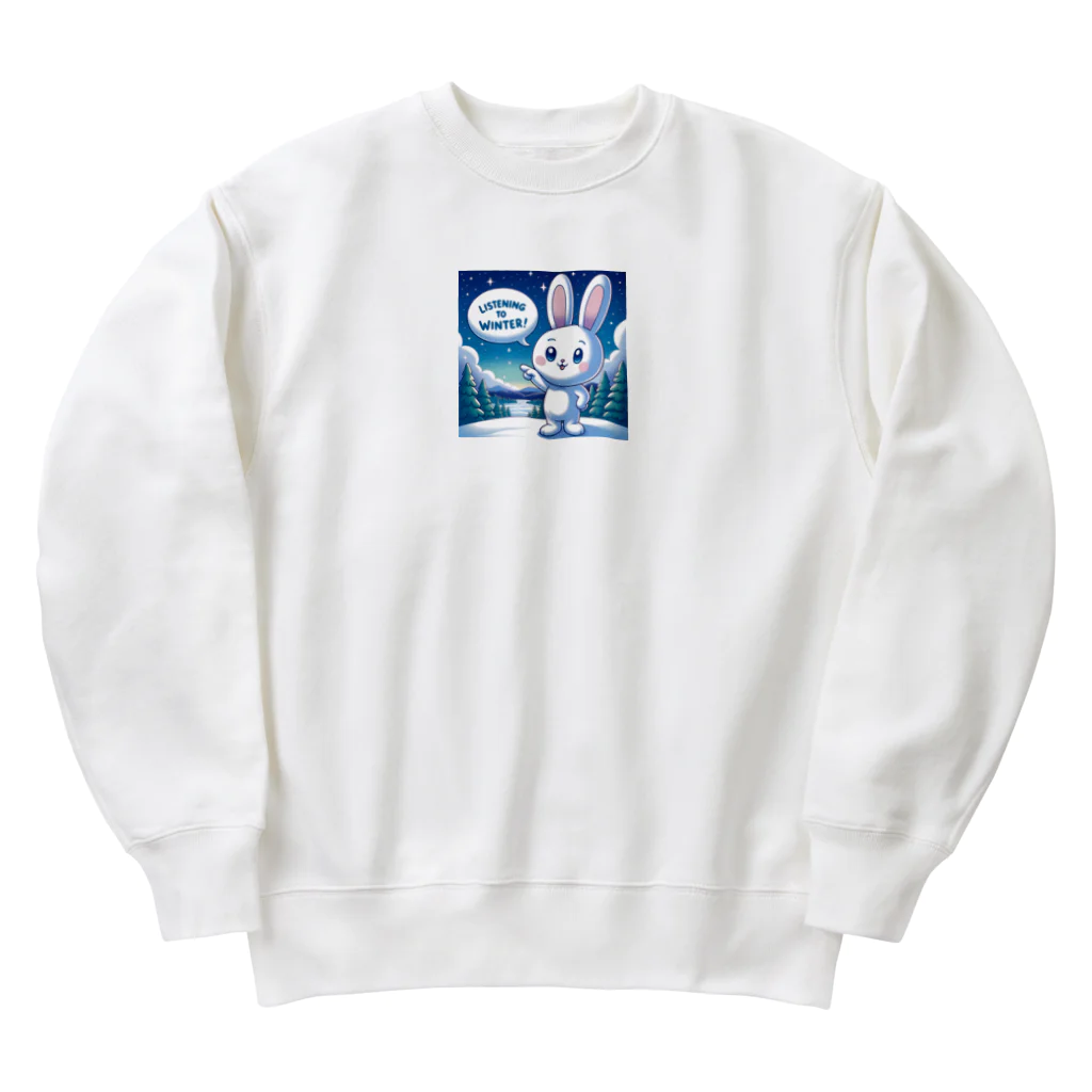 🌟 SHIN03 - あなたのスタイルを輝かせる 🌟のPONPONウサギ Heavyweight Crew Neck Sweatshirt