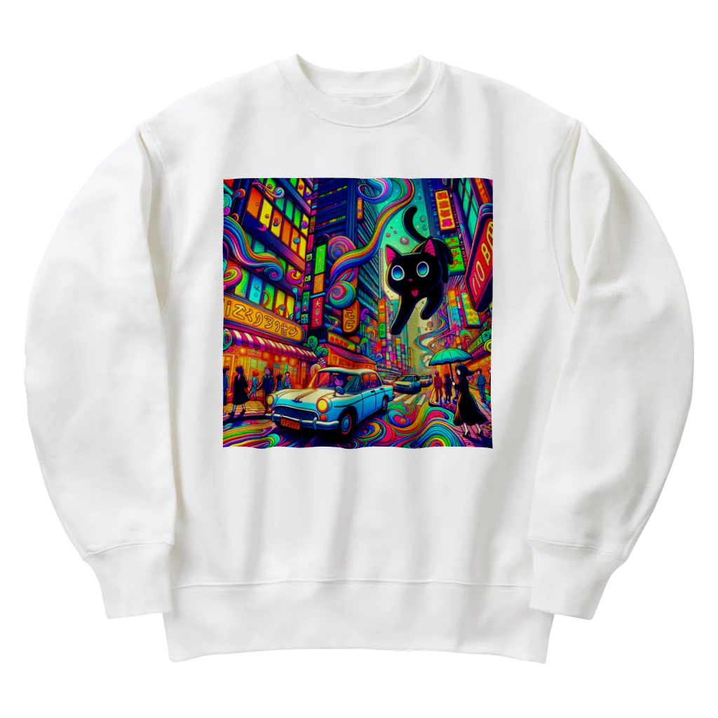 Dolceangeの黒猫ティコタウン Heavyweight Crew Neck Sweatshirt