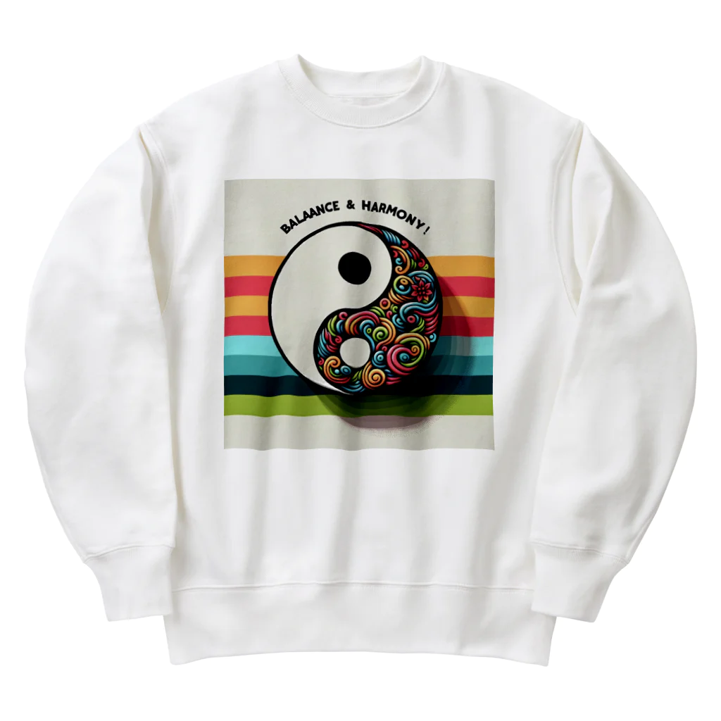 18ban's shopの陰陽対極図じゃ！ Heavyweight Crew Neck Sweatshirt