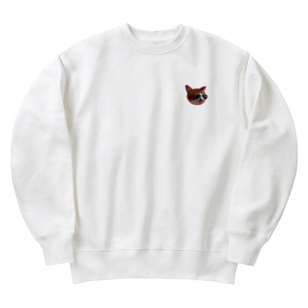 かぎしっぽのサングラス猫 Heavyweight Crew Neck Sweatshirt