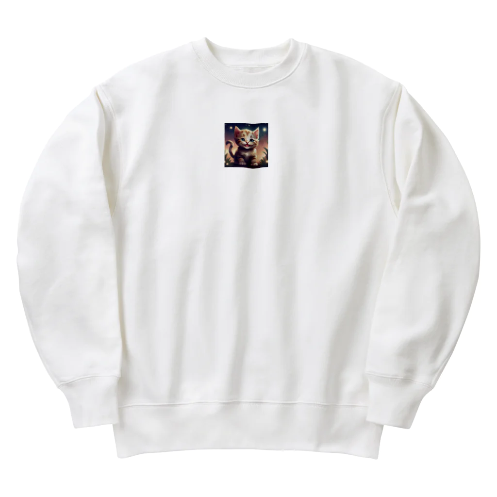 オタカラ館の笑顔の子猫グッズ Heavyweight Crew Neck Sweatshirt