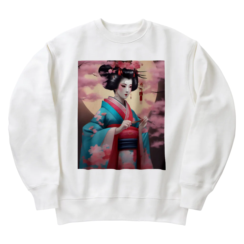 wawomotsuのJapanese Courtesan Bloom Tee ”Geisha” Heavyweight Crew Neck Sweatshirt