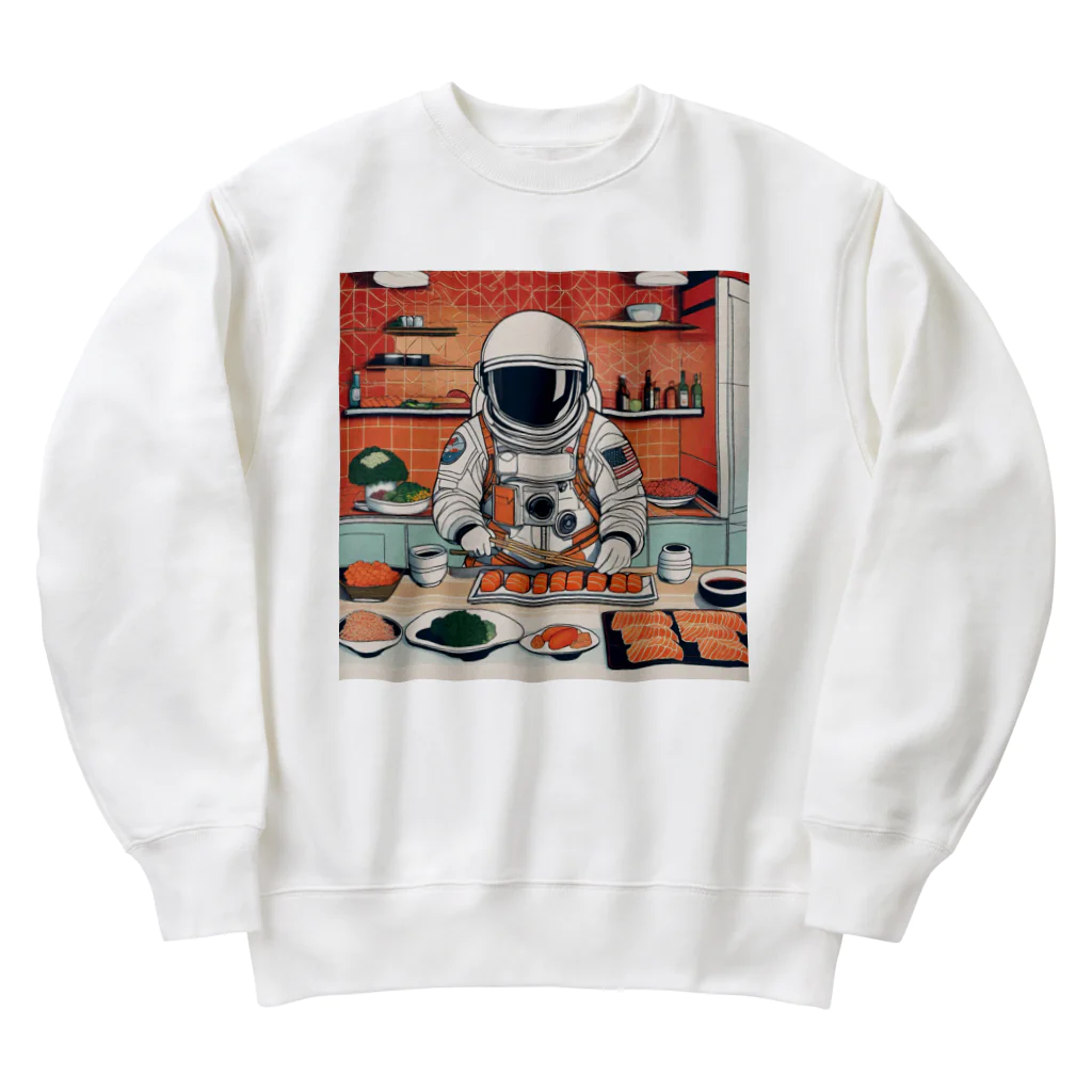 宇宙開発デザイン科のスペースクッキング 寿司編 Heavyweight Crew Neck Sweatshirt