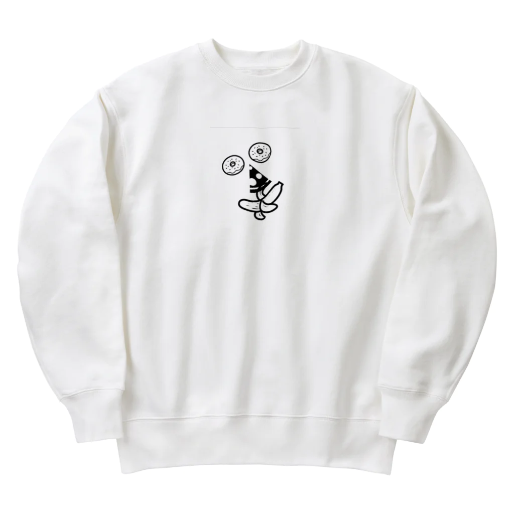 yokosonの食べ物アート顔 Heavyweight Crew Neck Sweatshirt