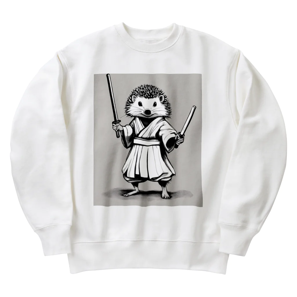 ワンダーワールド・ワンストップの和服を着たハリネズミ Heavyweight Crew Neck Sweatshirt