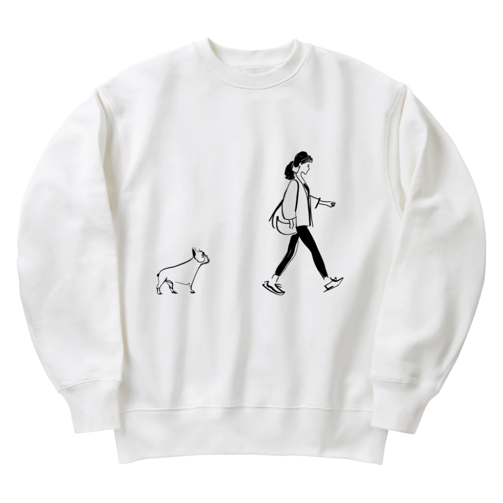 すずきいくやの帰りを待つ犬 Heavyweight Crew Neck Sweatshirt