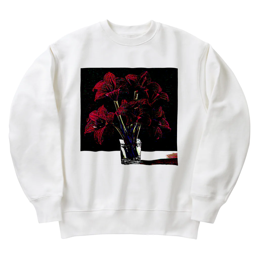 水草のサイケデリックなアマリリス Heavyweight Crew Neck Sweatshirt