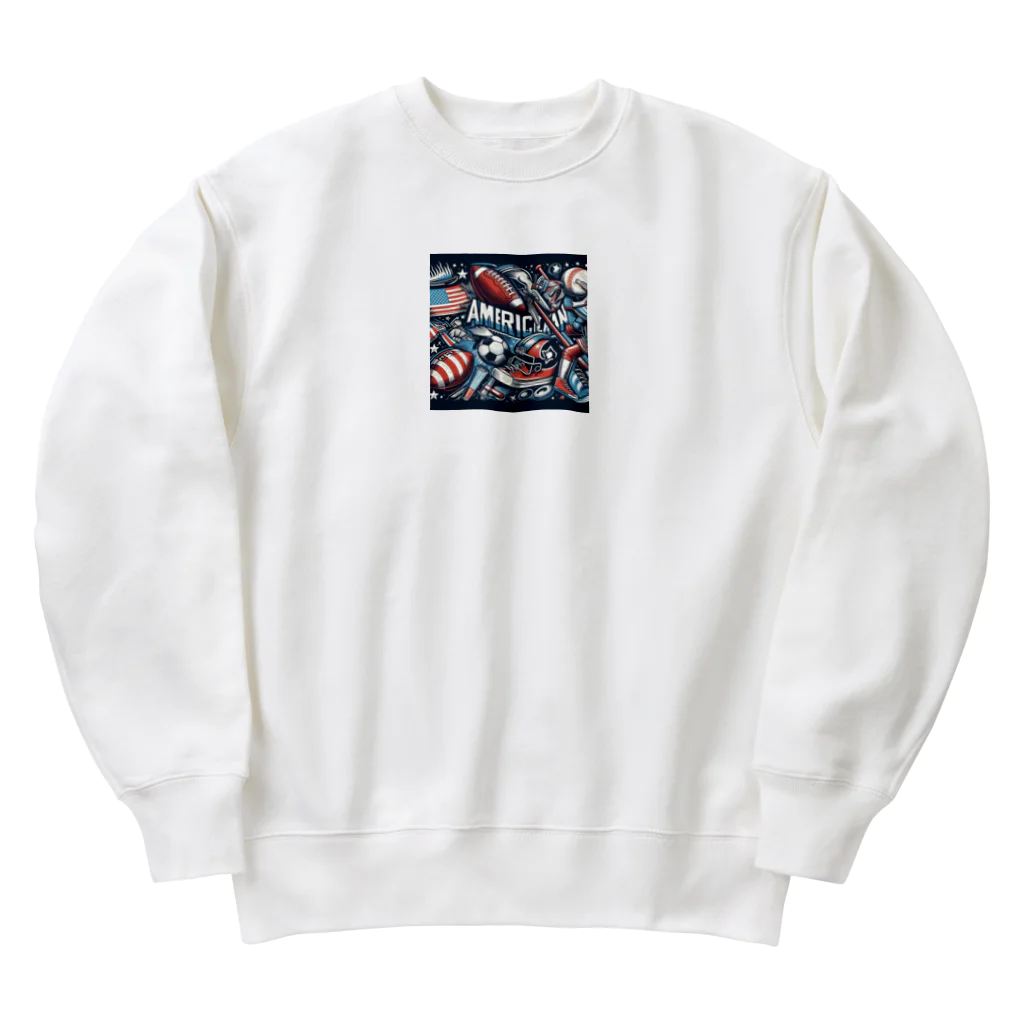 Satoshi27の "アメリカンスポーツの輝き" Heavyweight Crew Neck Sweatshirt