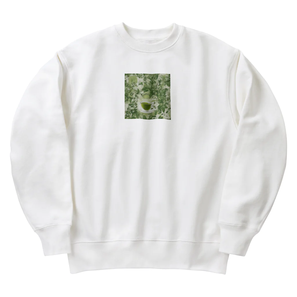 千裕アトリエ（いつもありがとう）のグリーンティーのアート　green tea art Heavyweight Crew Neck Sweatshirt