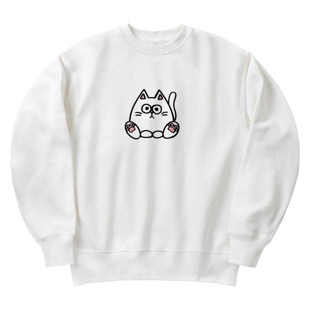 ねこねこうおの白猫キル Heavyweight Crew Neck Sweatshirt