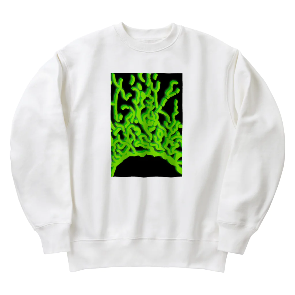 ﾏﾖｺｰﾝのミトコンドリア(手描き) Heavyweight Crew Neck Sweatshirt