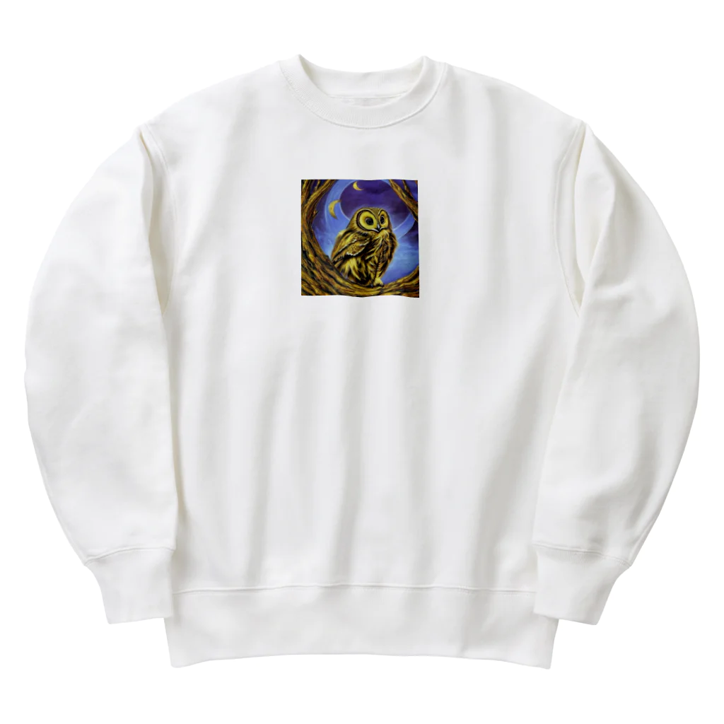 ５６アイテムズの福を運ぶ金のフクロウ Heavyweight Crew Neck Sweatshirt