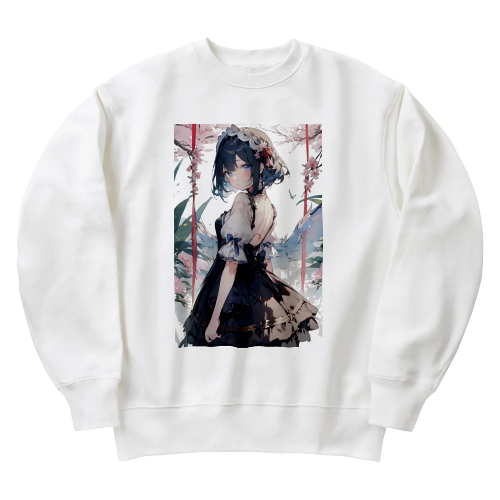 擬人化ちゃんの花と少女 Heavyweight Crew Neck Sweatshirt