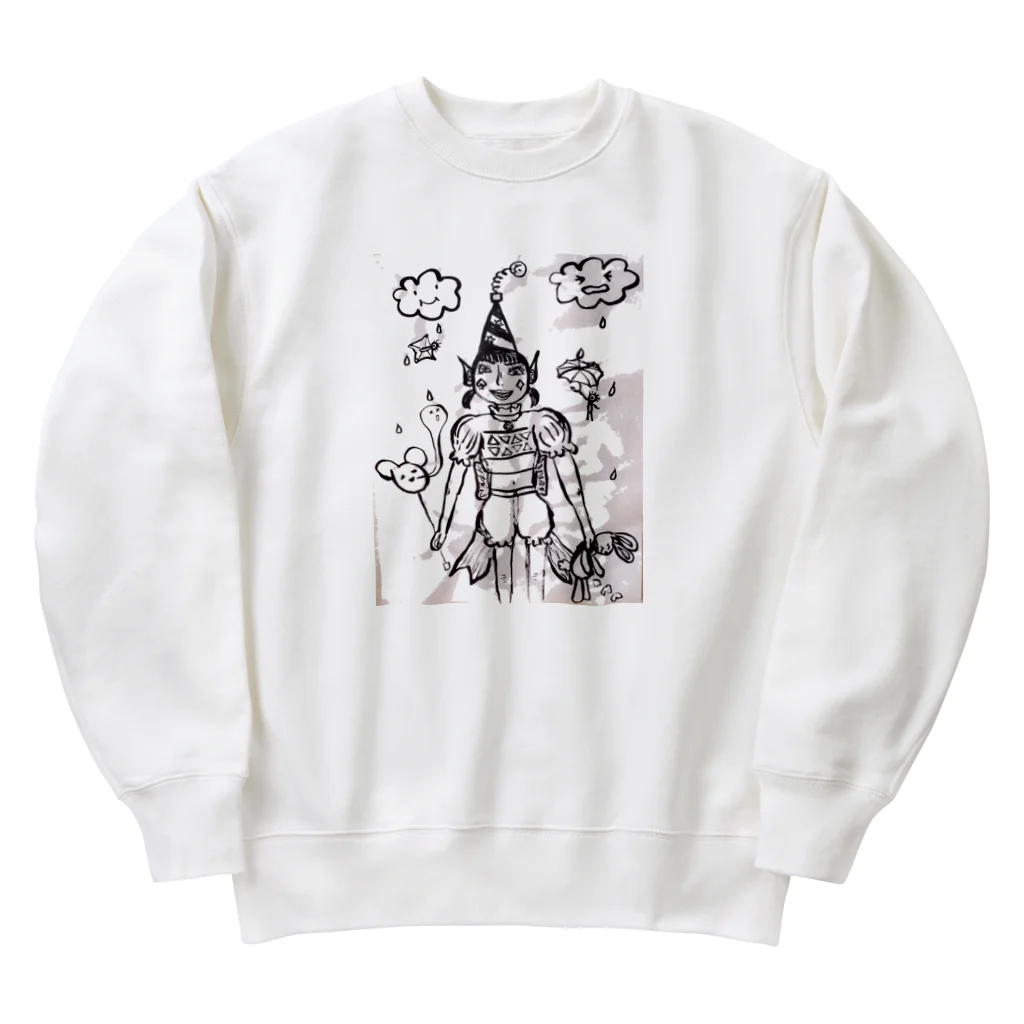 結社黒猫の遊園地のピエロ Heavyweight Crew Neck Sweatshirt