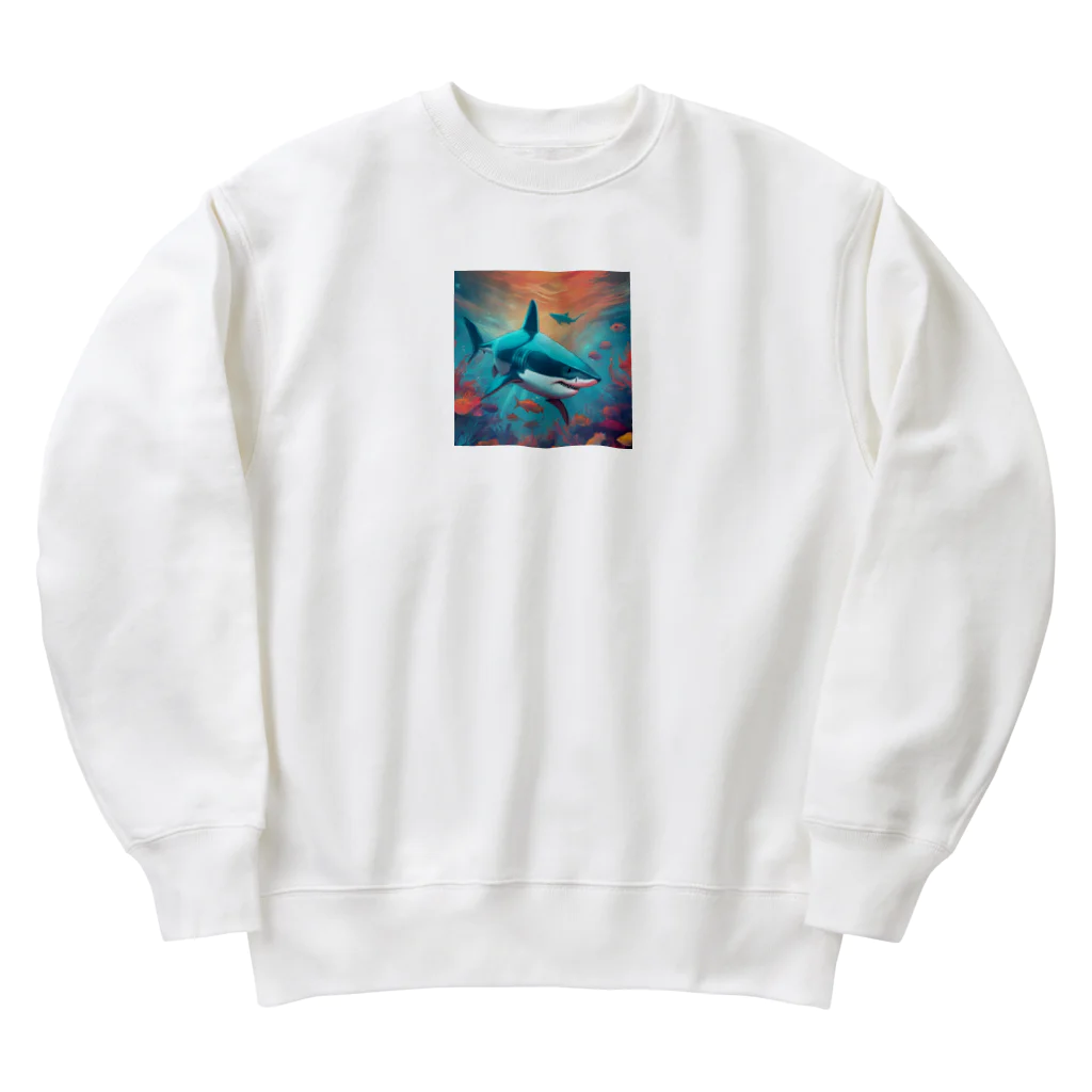 LINEスタンプっぽいグッズショップのサメさん Heavyweight Crew Neck Sweatshirt