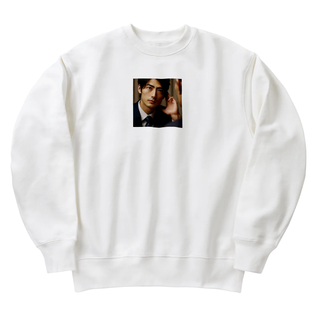 0416artのイケメンサラリーマン Heavyweight Crew Neck Sweatshirt