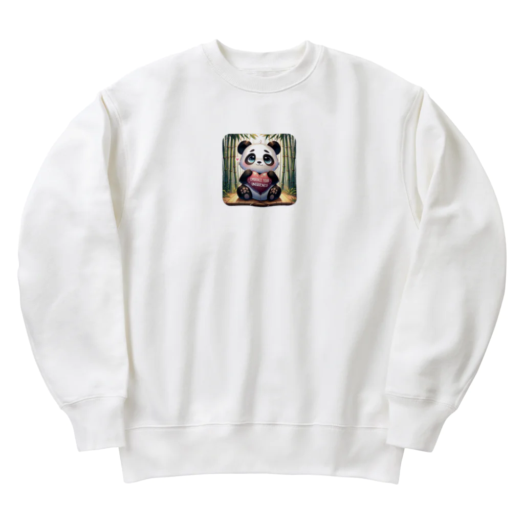 chikarabizのかわいいパンダ、イラストのグッズ Heavyweight Crew Neck Sweatshirt