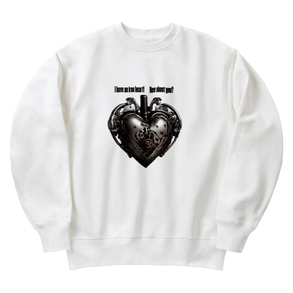 Love and peace to allの私は鉄の心臓を持っています Heavyweight Crew Neck Sweatshirt