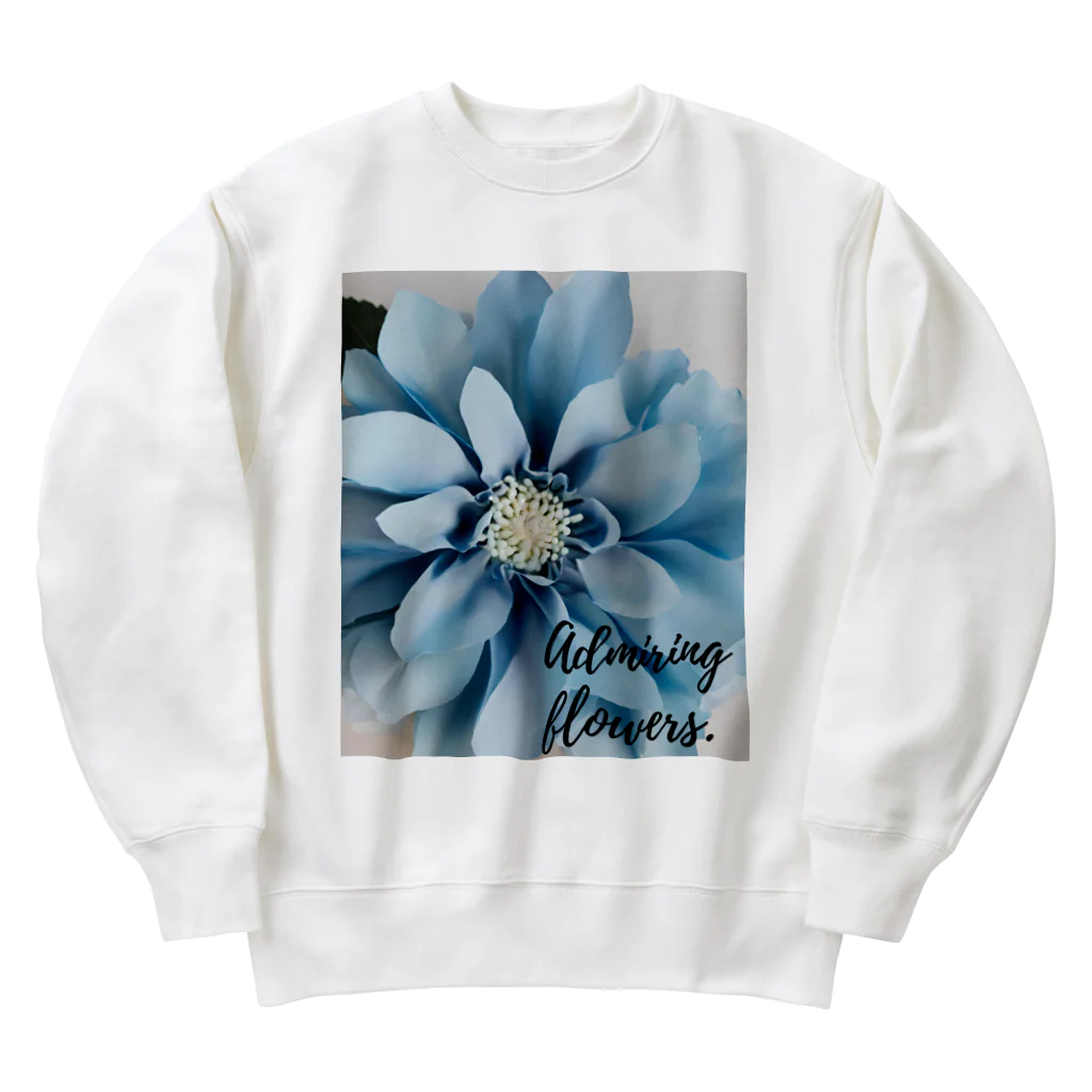 Blue @ Walkerの可愛い花 Heavyweight Crew Neck Sweatshirt