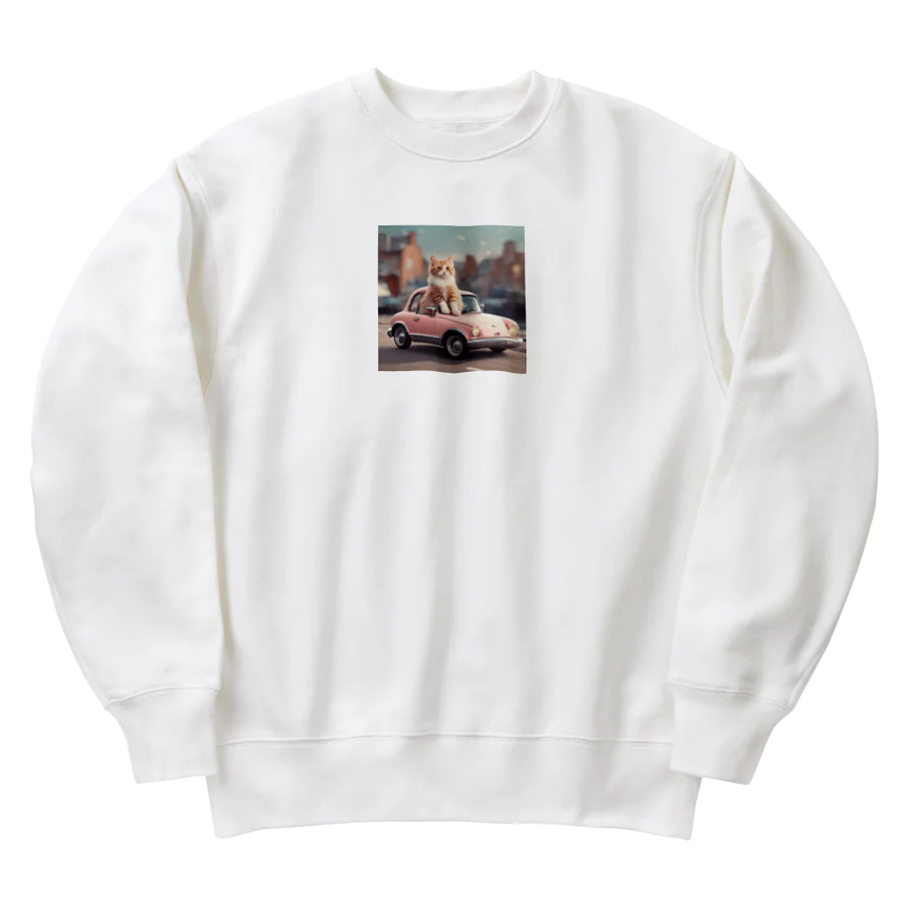 kozik01の車猫 Heavyweight Crew Neck Sweatshirt