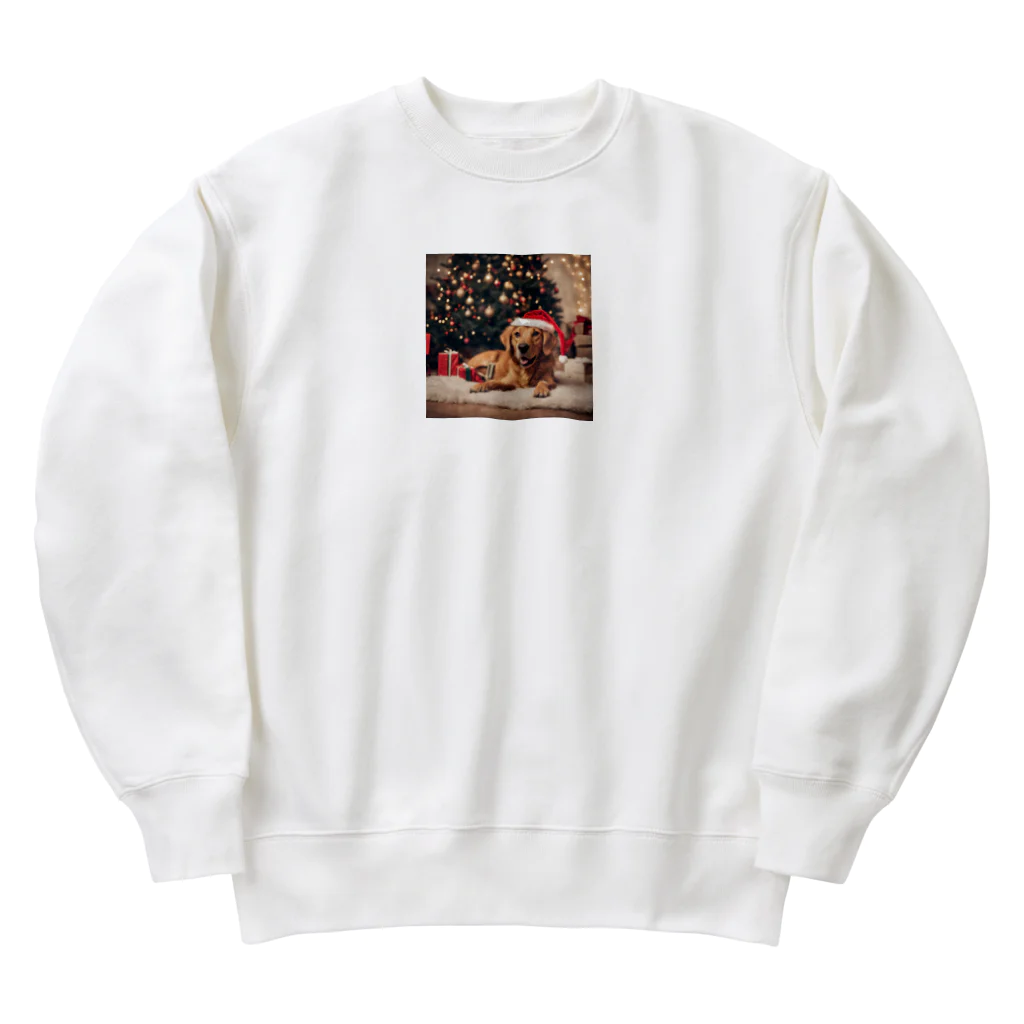 yumena_のクリスマスを満喫する犬 Heavyweight Crew Neck Sweatshirt