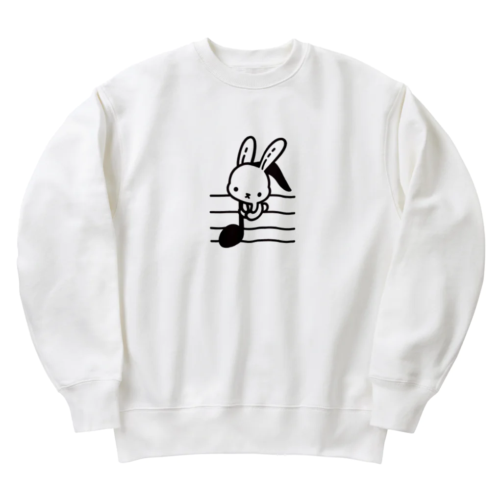 終わらない夢🌈の音符♪＆うさちゃん🐰 Heavyweight Crew Neck Sweatshirt