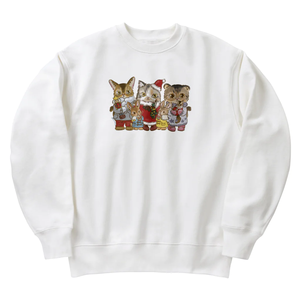 猫のきぬくんのお店のハウルくん一家　クリスマスツアー Heavyweight Crew Neck Sweatshirt