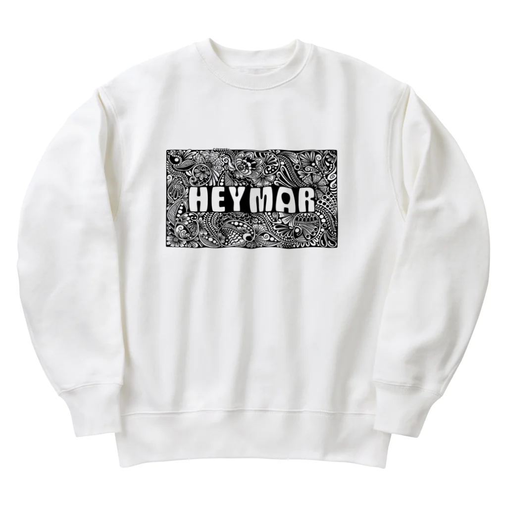 heymar の HEYMARロゴ　黒 Heavyweight Crew Neck Sweatshirt