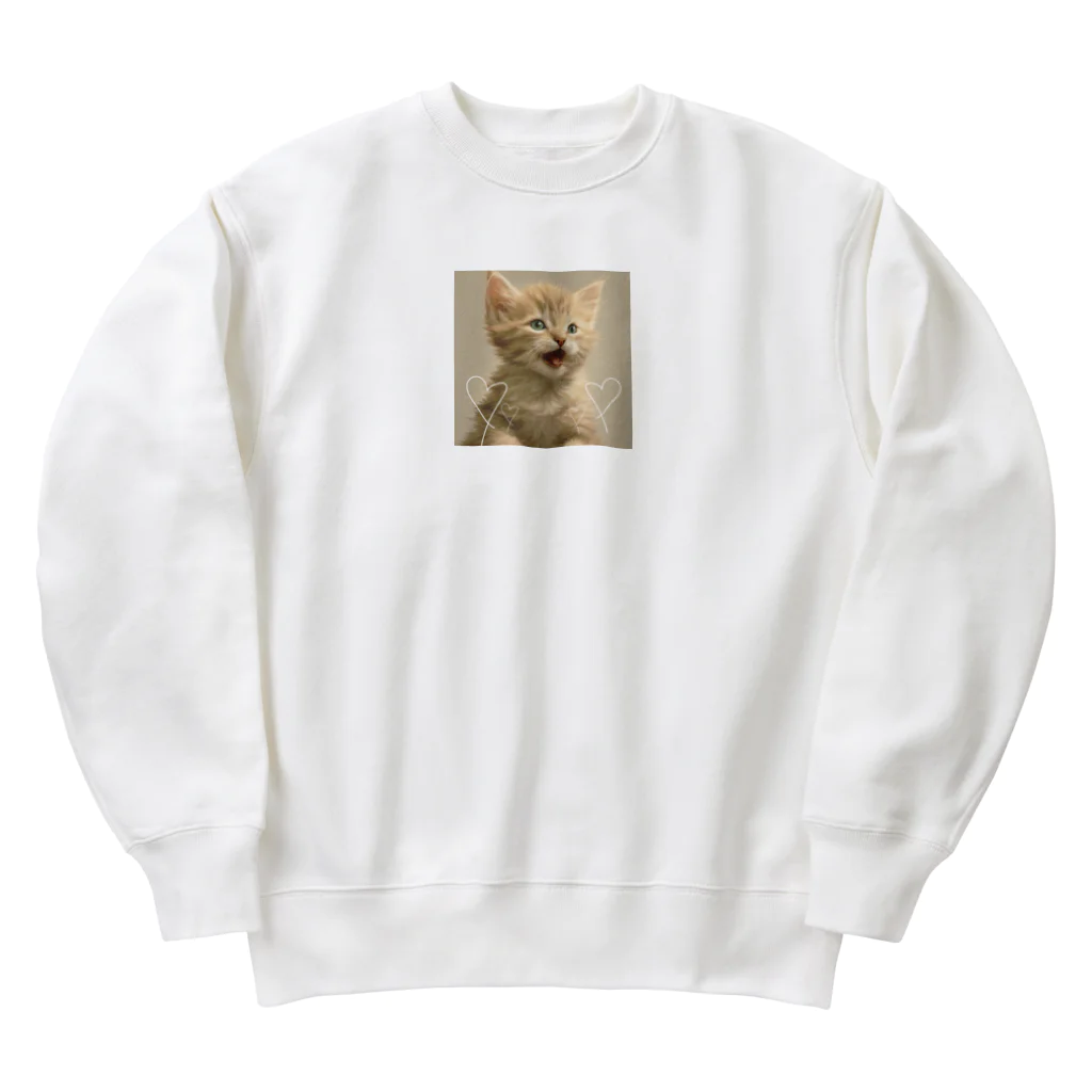 ❤︎cute❤︎のloveキャット Heavyweight Crew Neck Sweatshirt