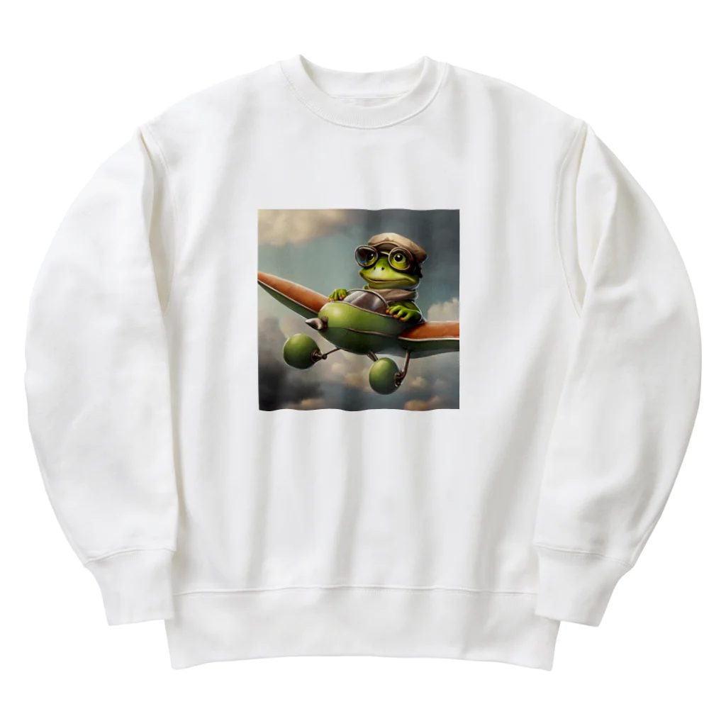 モナカの冒険王カエル Heavyweight Crew Neck Sweatshirt